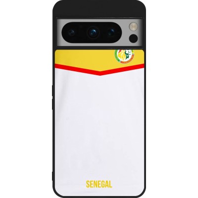 Coque Google Pixel 8 Pro - Silicone rigide noir Maillot de football Senegal 2022 personnalisable