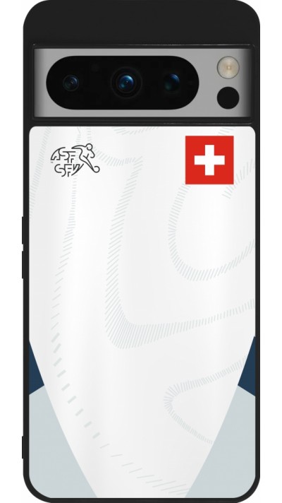 Google Pixel 8 Pro Case Hülle - Silikon schwarz Schweiz Away personalisierbares Fussballtrikot