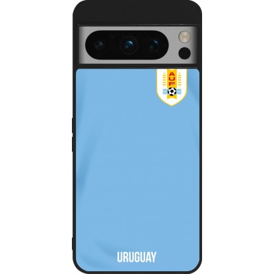 Coque Google Pixel 8 Pro - Silicone rigide noir Maillot de football Uruguay 2022 personnalisable