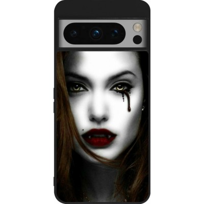 Coque Google Pixel 8 Pro - Silicone rigide noir Halloween 2023 gothic vampire