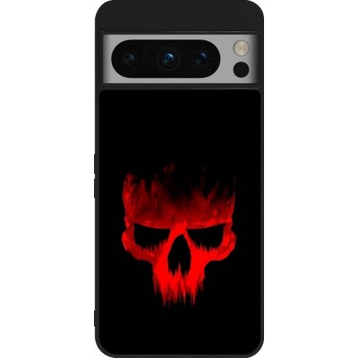 Coque Google Pixel 8 Pro - Silicone rigide noir Halloween 2023 scary skull