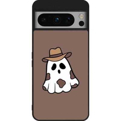 Coque Google Pixel 8 Pro - Silicone rigide noir Halloween 2024 cowboy ghost