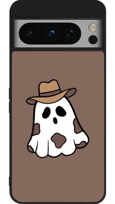 Coque Google Pixel 8 Pro - Silicone rigide noir Halloween 2024 cowboy ghost