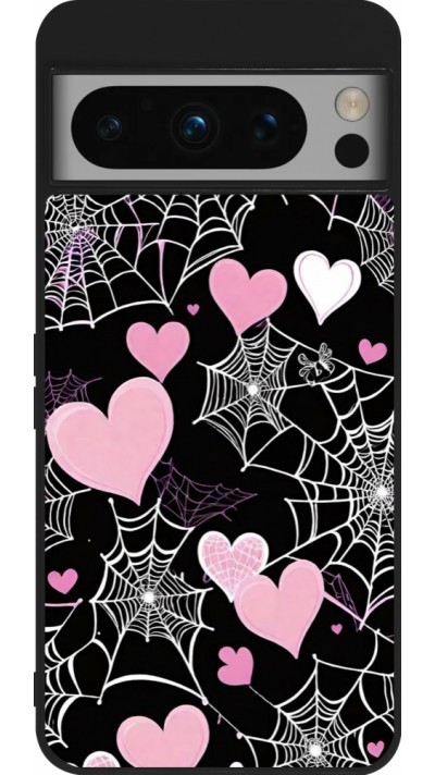 Coque Google Pixel 8 Pro - Silicone rigide noir Halloween 2024 girly