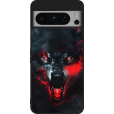 Coque Google Pixel 8 Pro - Silicone rigide noir Halloween 2024 mad werewolf