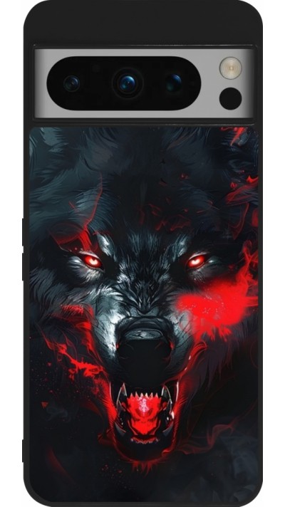 Coque Google Pixel 8 Pro - Silicone rigide noir Halloween 2024 mad werewolf