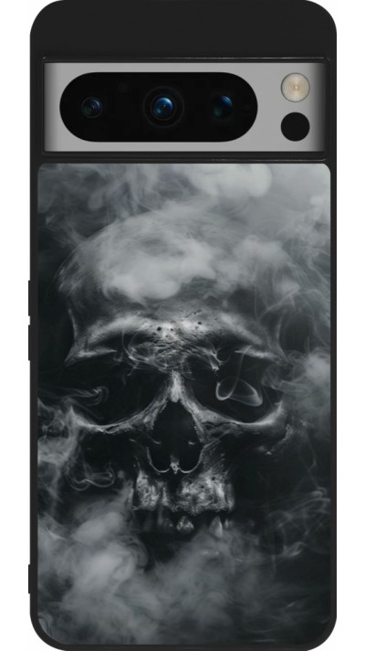 Coque Google Pixel 8 Pro - Silicone rigide noir Halloween 2024 smoky skull