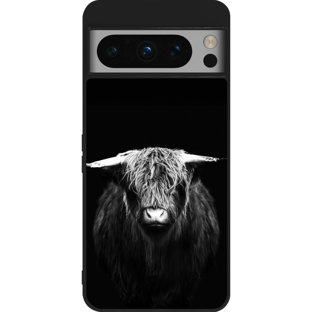 Coque Google Pixel 8 Pro - Silicone rigide noir Highland calf black