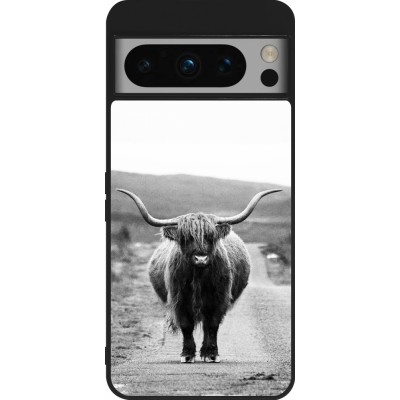 Coque Google Pixel 8 Pro - Silicone rigide noir Highland cattle