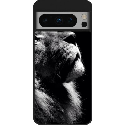 Coque Google Pixel 8 Pro - Silicone rigide noir Lion looking up