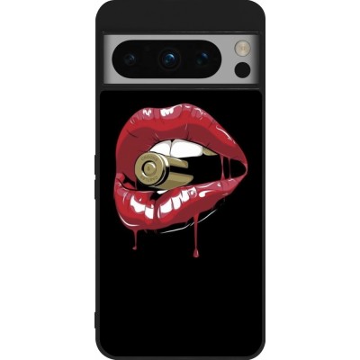 Coque Google Pixel 8 Pro - Silicone rigide noir Lips bullet