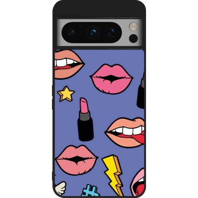 Coque Google Pixel 8 Pro - Silicone rigide noir Lips and lipgloss