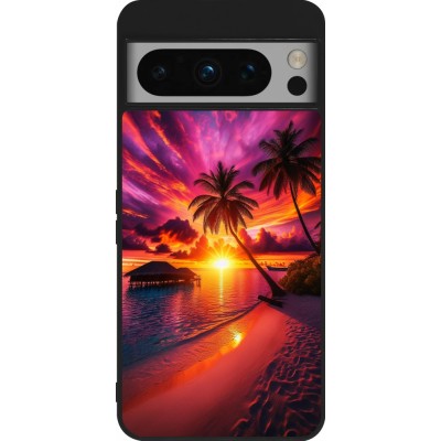 Coque Google Pixel 8 Pro - Silicone rigide noir Maldives Dusk Bliss