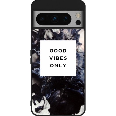 Coque Google Pixel 8 Pro - Silicone rigide noir Marble Good Vibes Only