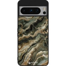 Coque Google Pixel 8 Pro - Silicone rigide noir Marbre Olive