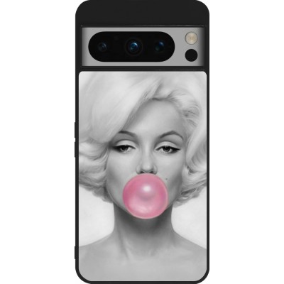 Coque Google Pixel 8 Pro - Silicone rigide noir Marilyn Bubble