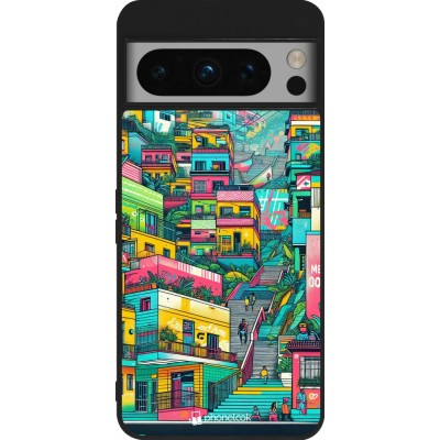 Coque Google Pixel 8 Pro - Silicone rigide noir Medellin Comuna 13 Art