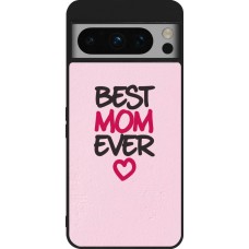 Coque Google Pixel 8 Pro - Silicone rigide noir Mom 2023 best Mom ever pink