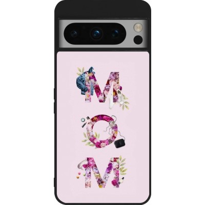 Coque Google Pixel 8 Pro - Silicone rigide noir Mom 2024 girly mom