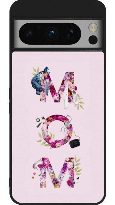 Coque Google Pixel 8 Pro - Silicone rigide noir Mom 2024 girly mom