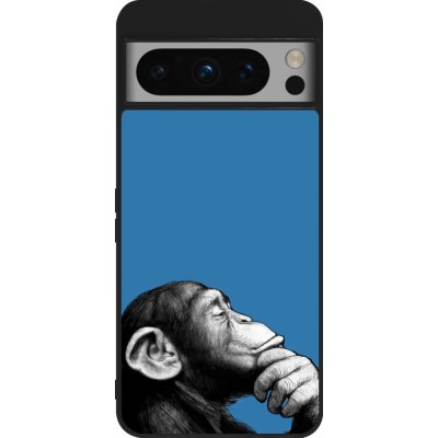 Coque Google Pixel 8 Pro - Silicone rigide noir Monkey Pop Art