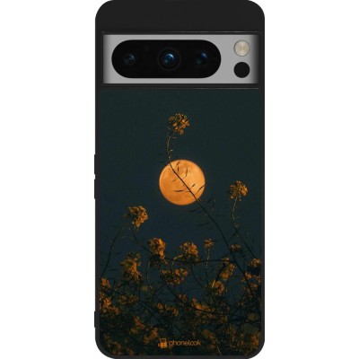 Coque Google Pixel 8 Pro - Silicone rigide noir Moon Flowers