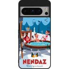 Coque Google Pixel 8 Pro - Silicone rigide noir Nendaz Mountain Jacuzzi