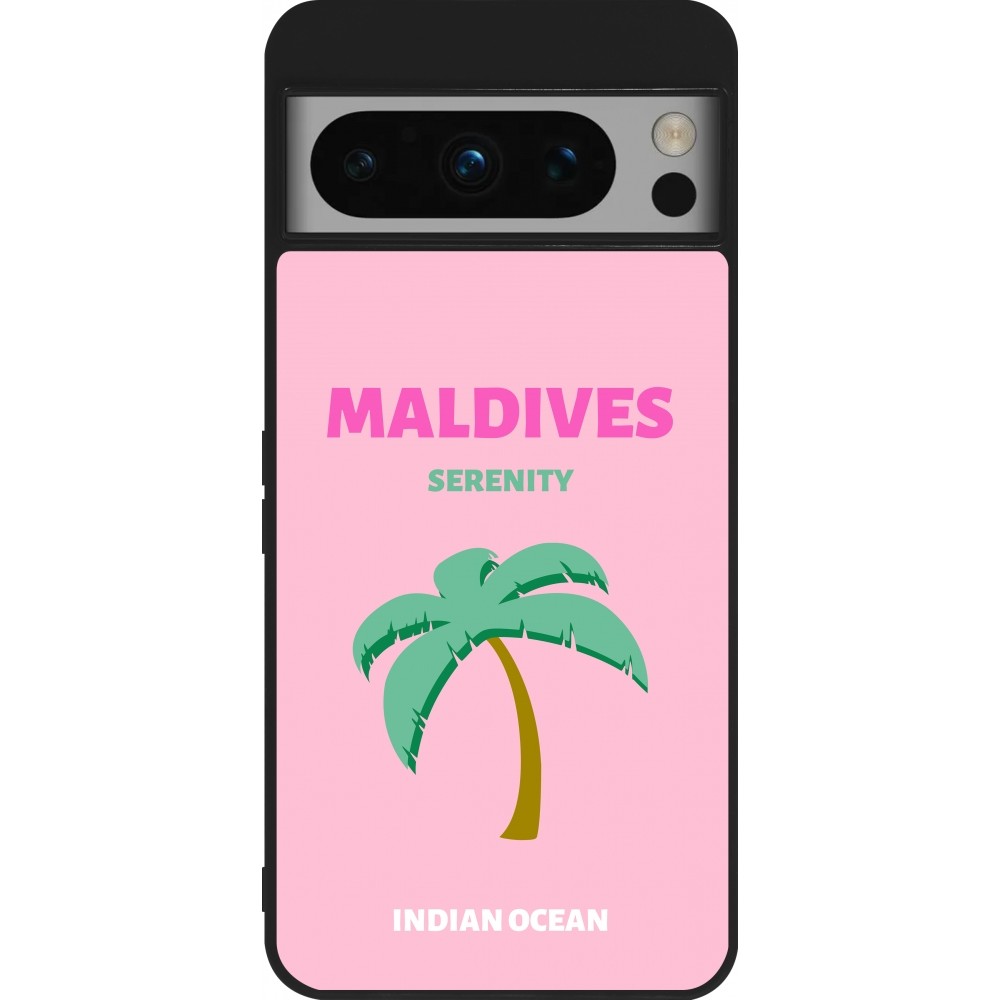 Coque Google Pixel 8 Pro - Silicone rigide noir Pop Summer Destination Maldives