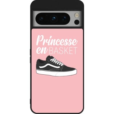 Coque Google Pixel 8 Pro - Silicone rigide noir princesse en basket