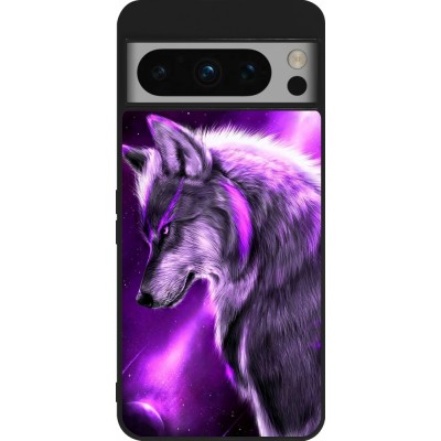 Coque Google Pixel 8 Pro - Silicone rigide noir Purple Sky Wolf