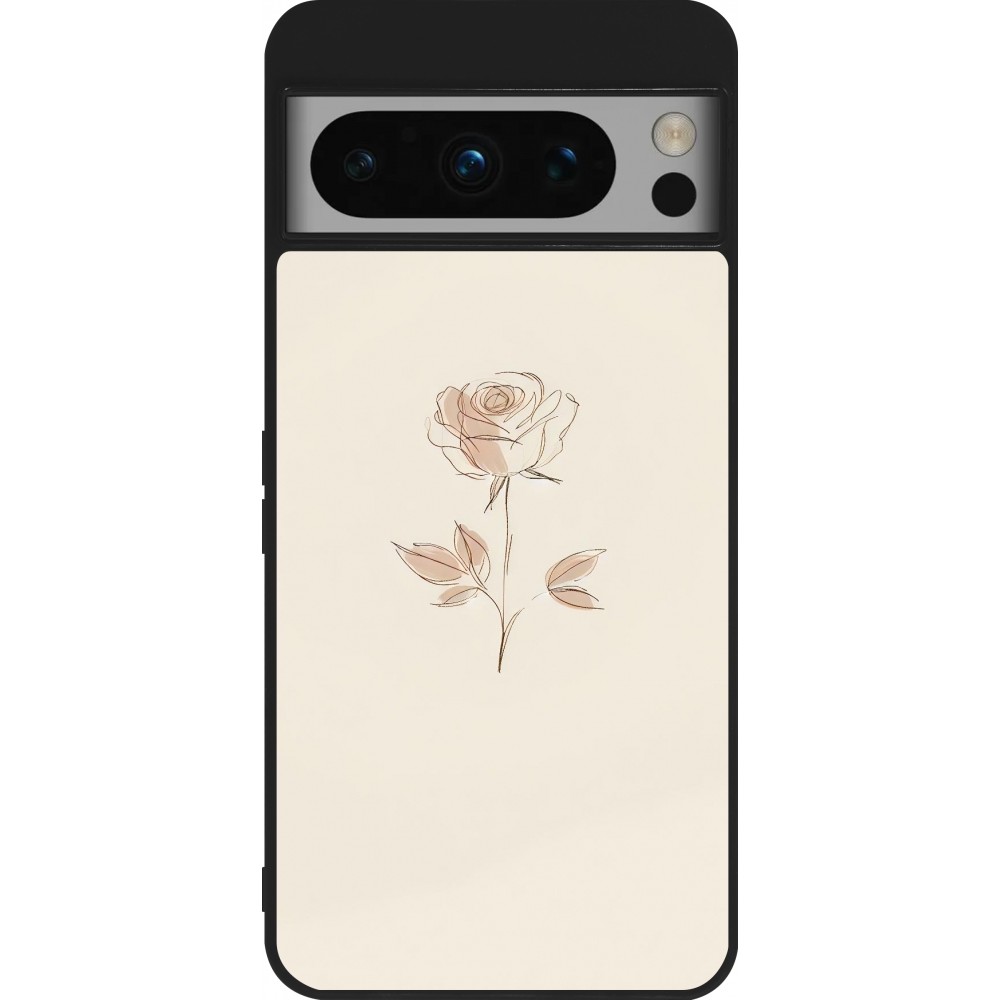 Coque Google Pixel 8 Pro - Silicone rigide noir Sable Rose Minimaliste