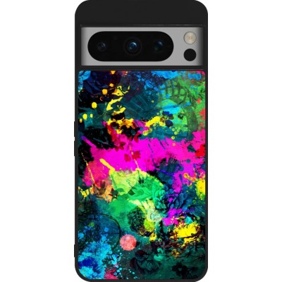 Coque Google Pixel 8 Pro - Silicone rigide noir Splash paint