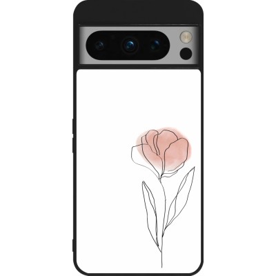 Coque Google Pixel 8 Pro - Silicone rigide noir Spring 23 minimalist flower