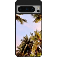 Coque Google Pixel 8 Pro - Silicone rigide noir Summer 2023 palm tree vibe