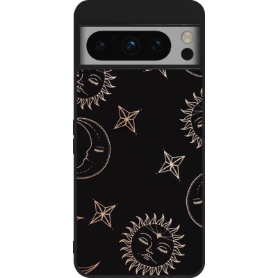 Coque Google Pixel 8 Pro - Silicone rigide noir Suns and Moons