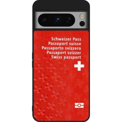 Coque Google Pixel 8 Pro - Silicone rigide noir Swiss Passport