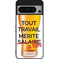 Coque Google Pixel 8 Pro - Silicone rigide noir Tout travail mérite sa bière