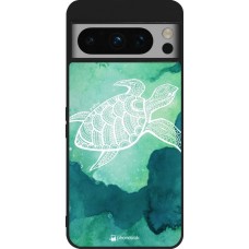 Google Pixel 8 Pro Case Hülle - Silikon schwarz Turtle Aztec Watercolor