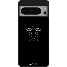 Coque Google Pixel 8 Pro - Silicone rigide noir Turtles lines on black