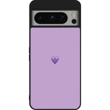 Coque Google Pixel 8 Pro - Silicone rigide noir Valentine 2023 purpule single heart