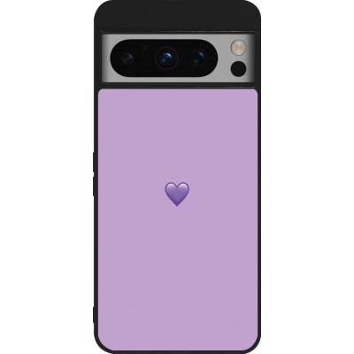 Coque Google Pixel 8 Pro - Silicone rigide noir Valentine 2023 purpule single heart