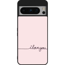 Coque Google Pixel 8 Pro - Silicone rigide noir Valentine 2023 i love you writing