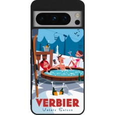 Coque Google Pixel 8 Pro - Silicone rigide noir Verbier Mountain Jacuzzi