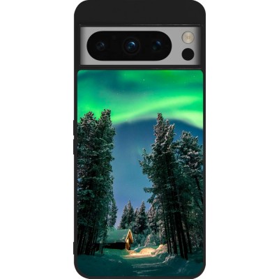 Coque Google Pixel 8 Pro - Silicone rigide noir Winter 22 Northern Lights