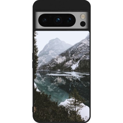 Coque Google Pixel 8 Pro - Silicone rigide noir Winter 22 snowy mountain and lake