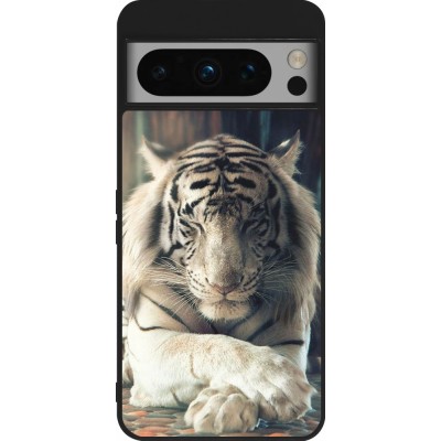 Coque Google Pixel 8 Pro - Silicone rigide noir Zen Tiger