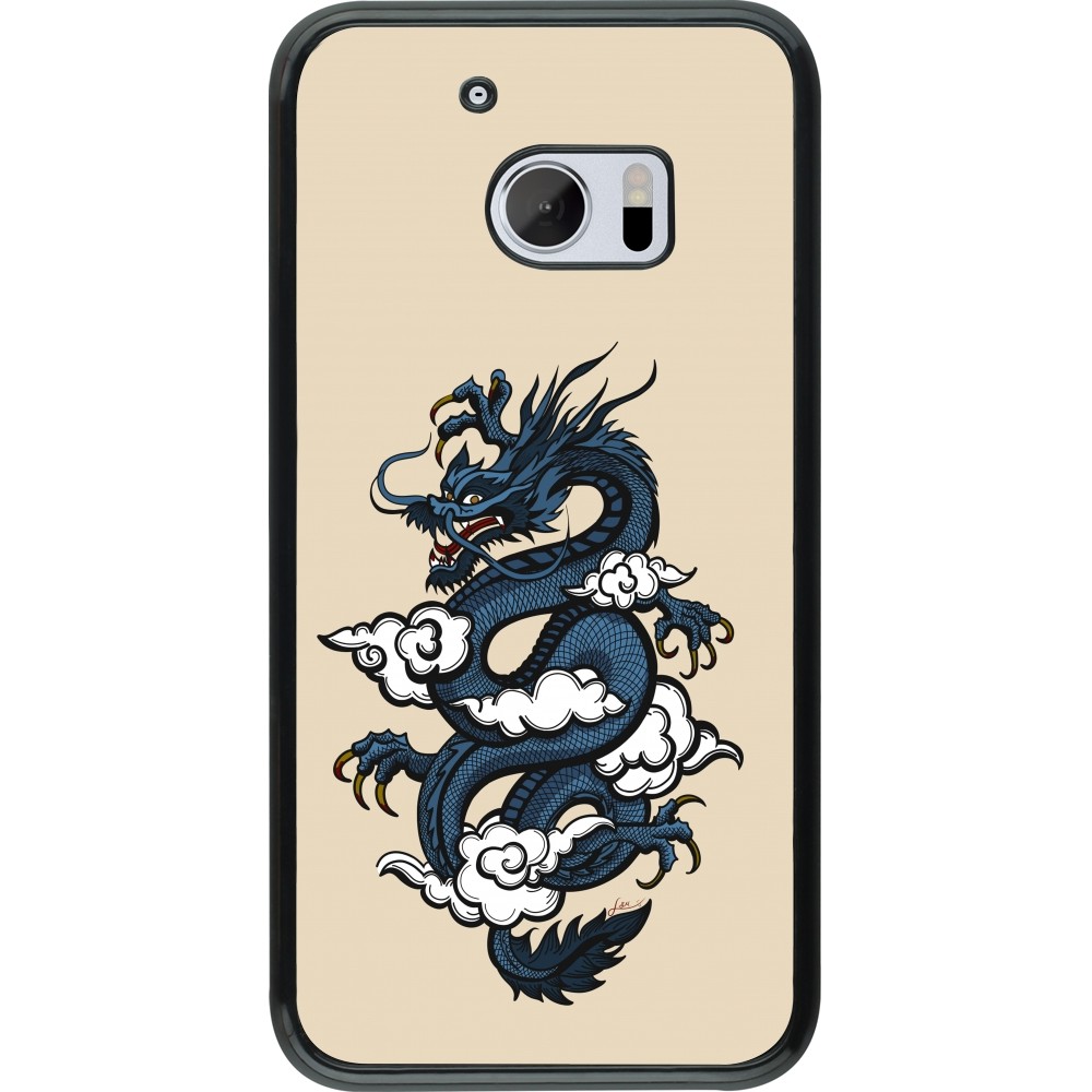 HTC 10 Case Hülle - Blue Dragon Tattoo