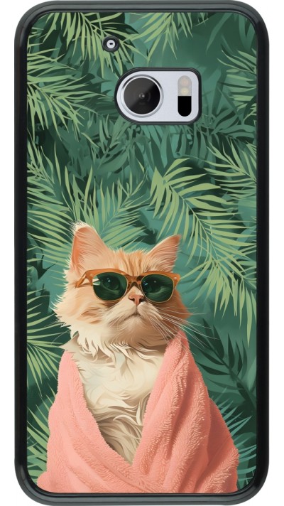 HTC 10 Case Hülle - Cat Summer Palms