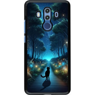 Coque Huawei Mate 10 Pro - Chat noir promenade