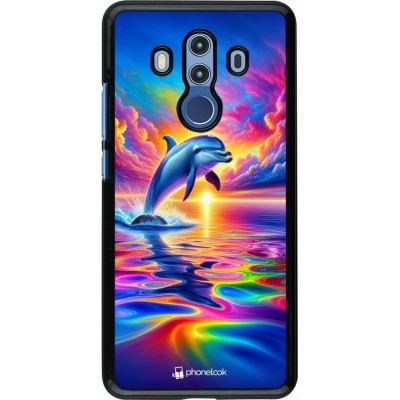 Coque Huawei Mate 10 Pro - Dauphin arc-en-ciel heureux